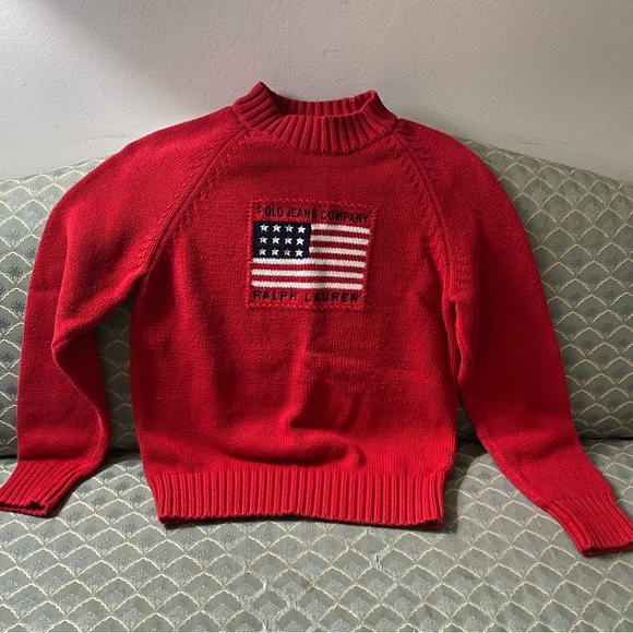 Ralph Lauren Sweaters - Vintage Polo Ralph Lauren American Flag Red Sweater
